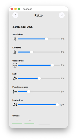 Screenshot 5: Übersicht Reize pro Monat